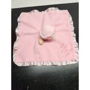 Kids Preferred Pink Baby Girl Security Blanket Doll Plush Lovey Satin Trim